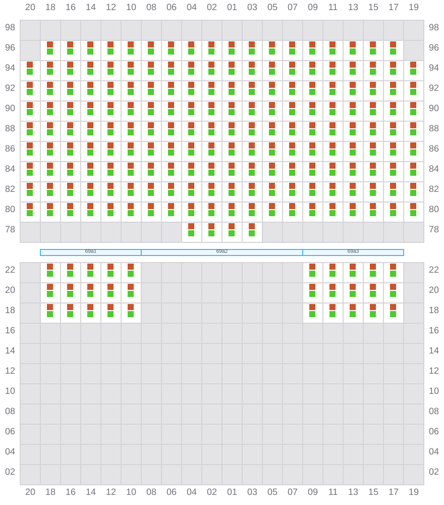 Bay 071 view and slots of COSCO SHIPPING HIMALAYAS