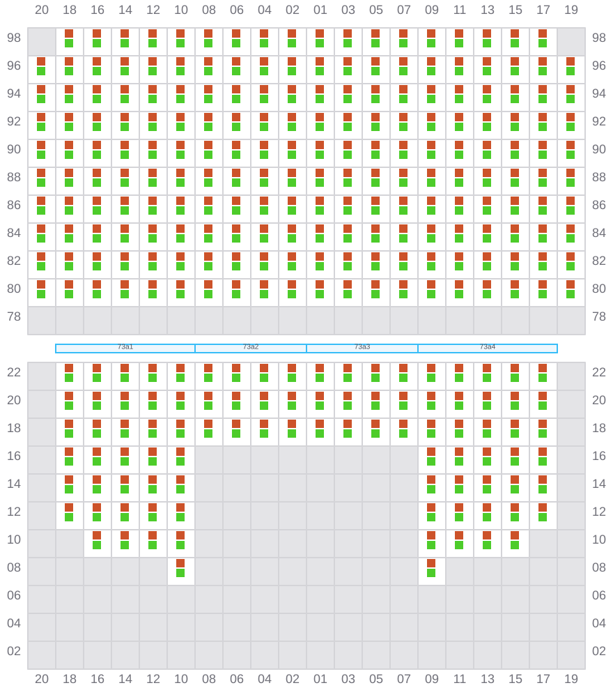 Bay 075 view and slots of COSCO SHIPPING HIMALAYAS