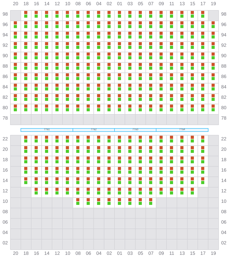Bay 079 view and slots of COSCO SHIPPING HIMALAYAS