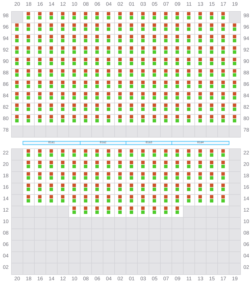 Bay 083 view and slots of COSCO SHIPPING HIMALAYAS