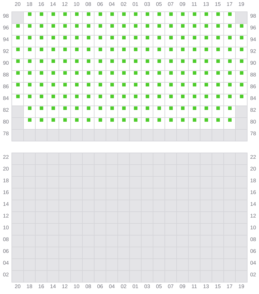 Bay 087 view and slots of COSCO SHIPPING HIMALAYAS