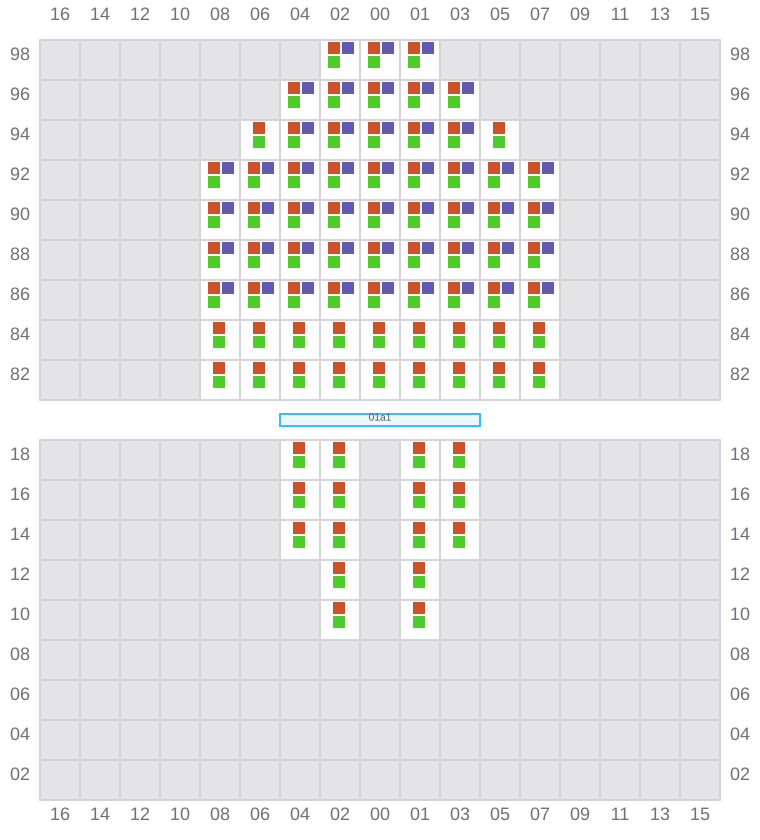 Bay 003 view and slots of MSC CHIARA X