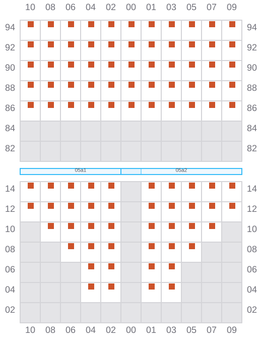 Bay 005 view and slots of JT GLORY