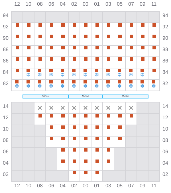 Bay 011 view and slots of DEBUSSY