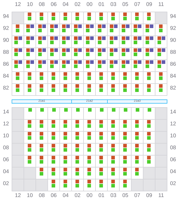Bay 021 view and slots of DEBUSSY