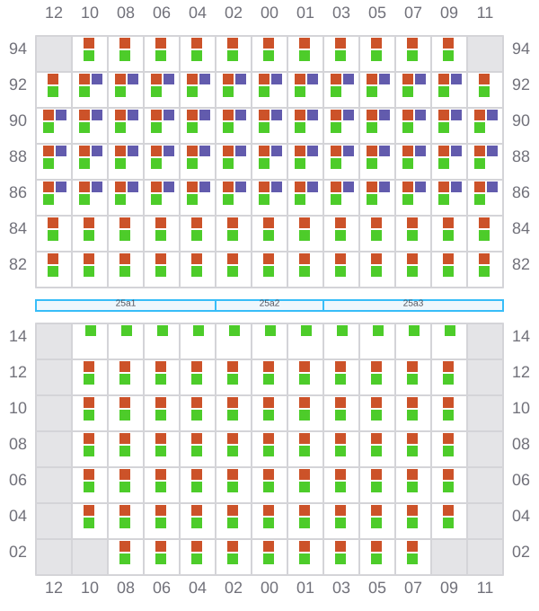 Bay 025 view and slots of DEBUSSY