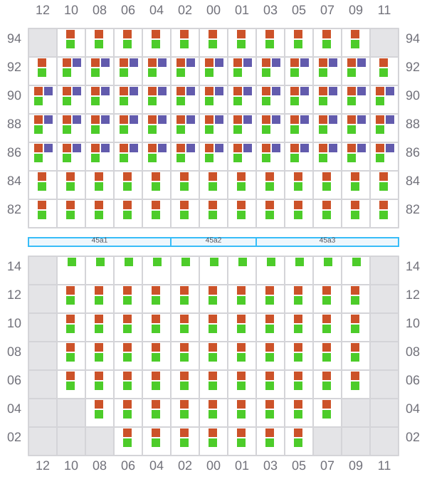 Bay 045 view and slots of DEBUSSY