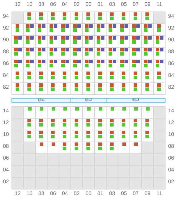 Bay 053 view and slots of DEBUSSY