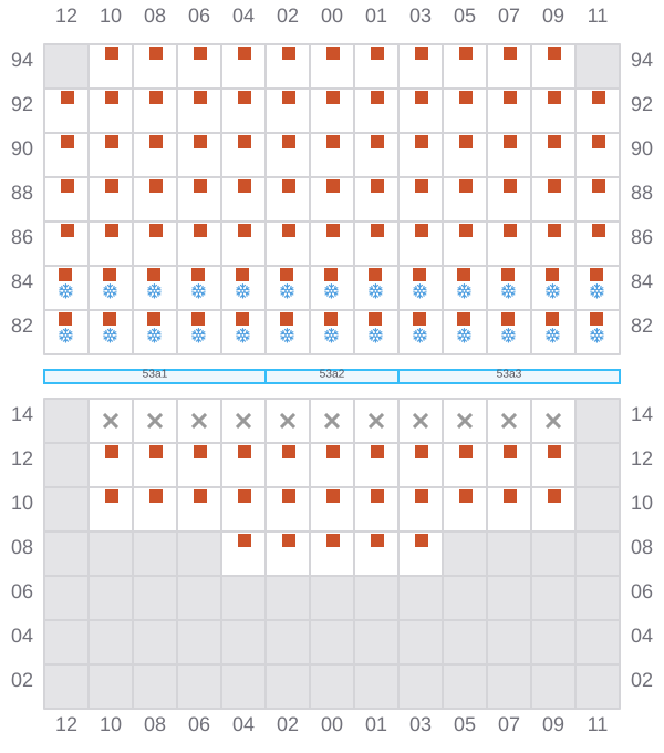 Bay 055 view and slots of DEBUSSY