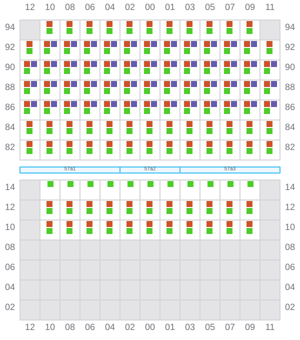 Bay 057 view and slots of DEBUSSY