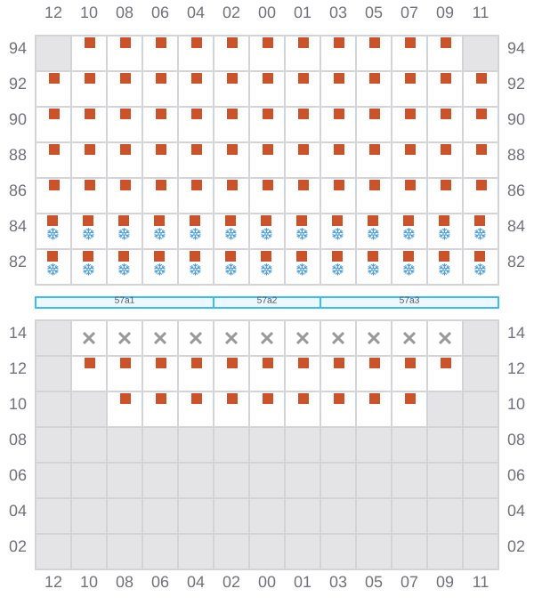 Bay 059 view and slots of DEBUSSY