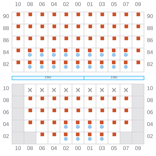 Bay 015 view and slots of MAERSK WAKAYAMA