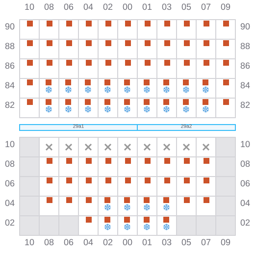 Bay 031 view and slots of MAERSK WAKAYAMA