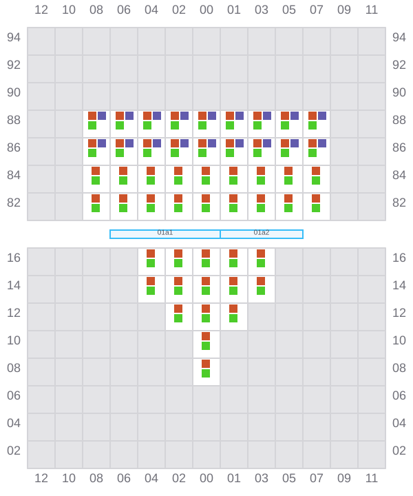 Bay 001 view and slots of LADY JANE