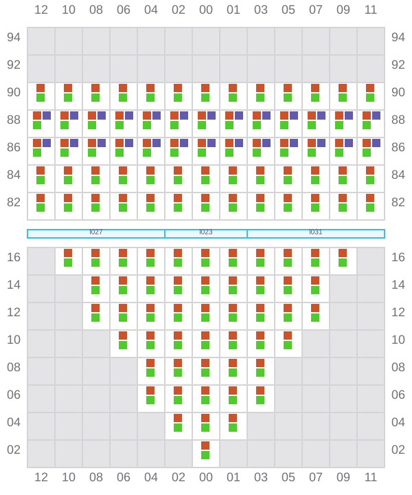 Bay 009 view and slots of LADY JANE