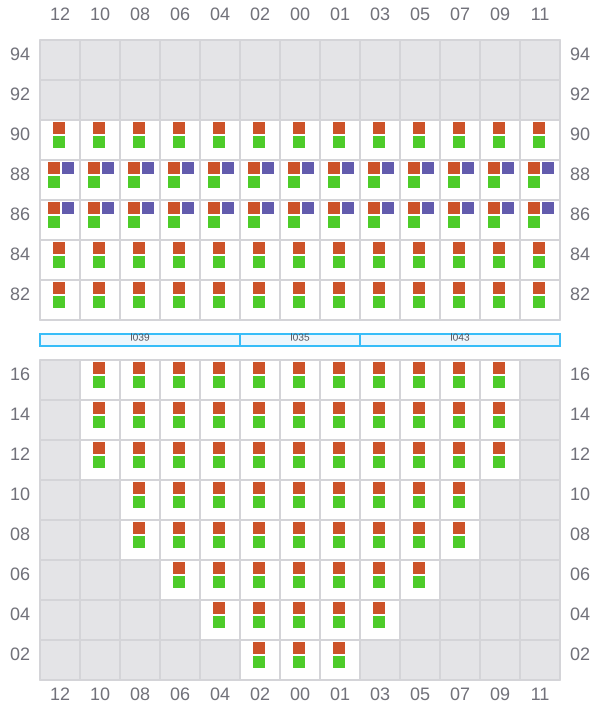 Bay 013 view and slots of LADY JANE