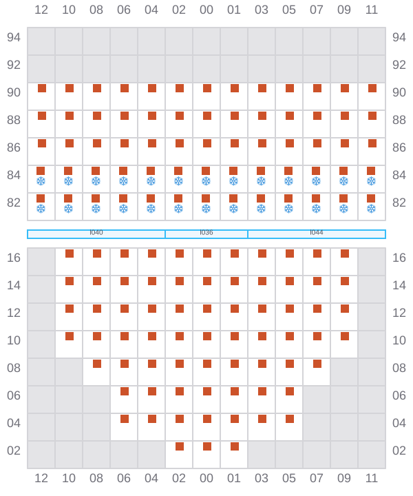 Bay 015 view and slots of LADY JANE