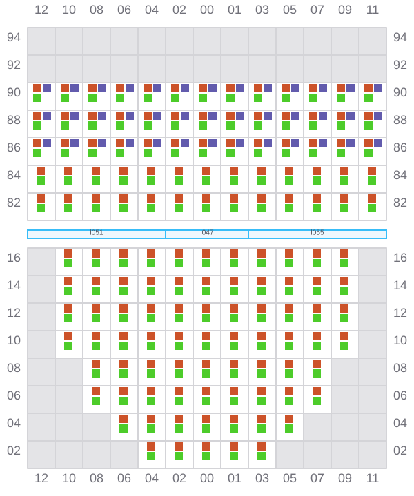 Bay 017 view and slots of LADY JANE