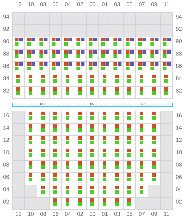 Bay 021 view and slots of LADY JANE