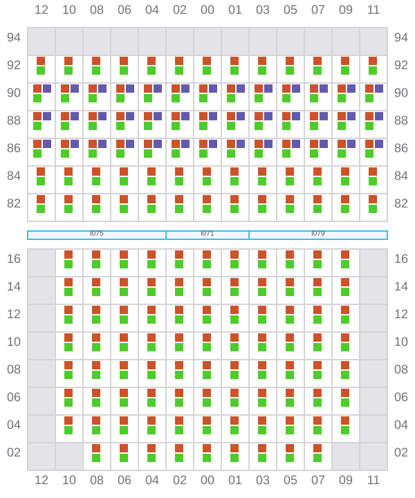 Bay 025 view and slots of LADY JANE