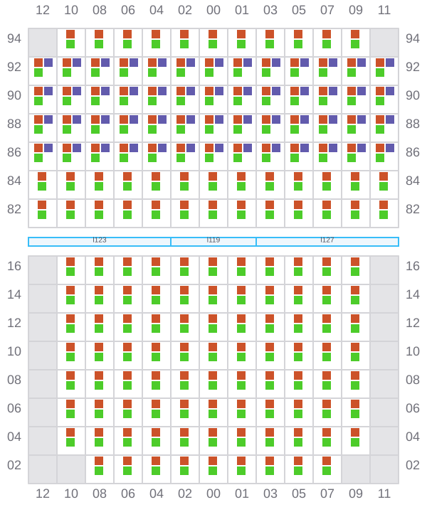 Bay 041 view and slots of LADY JANE