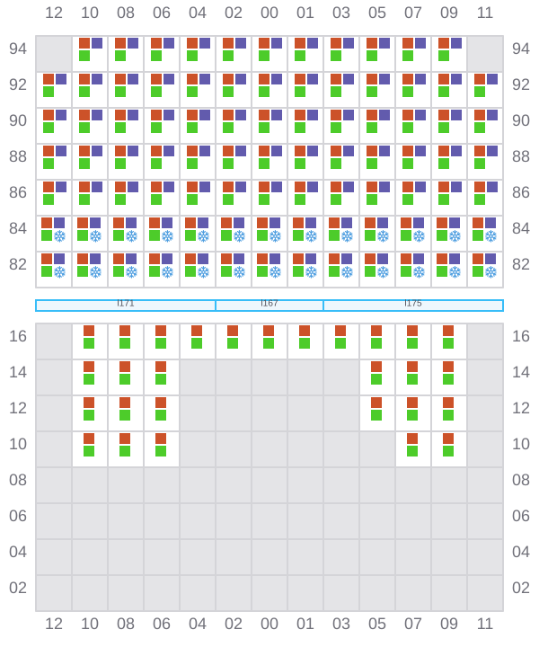 Bay 057 view and slots of LADY JANE
