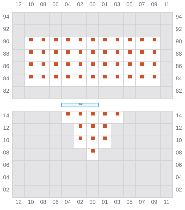 Bay 001 view and slots of GISELE A