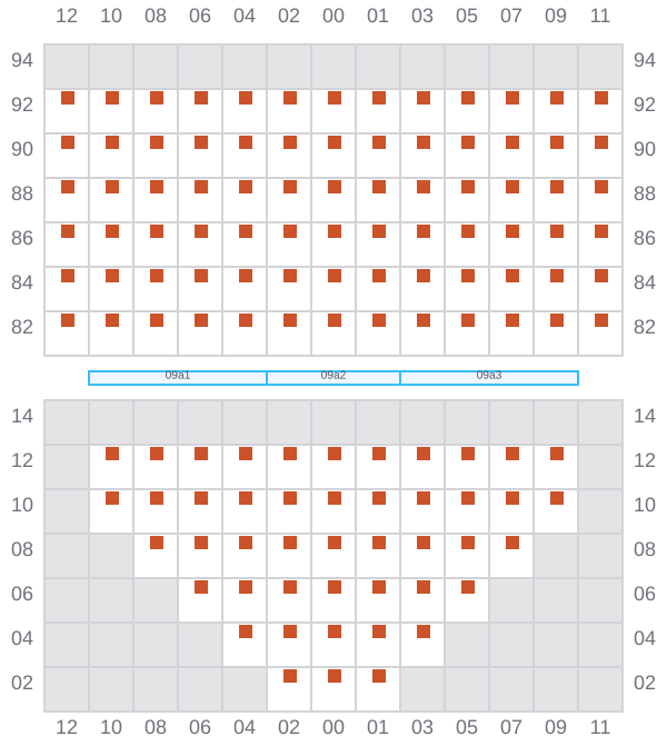 Bay 009 view and slots of GISELE A