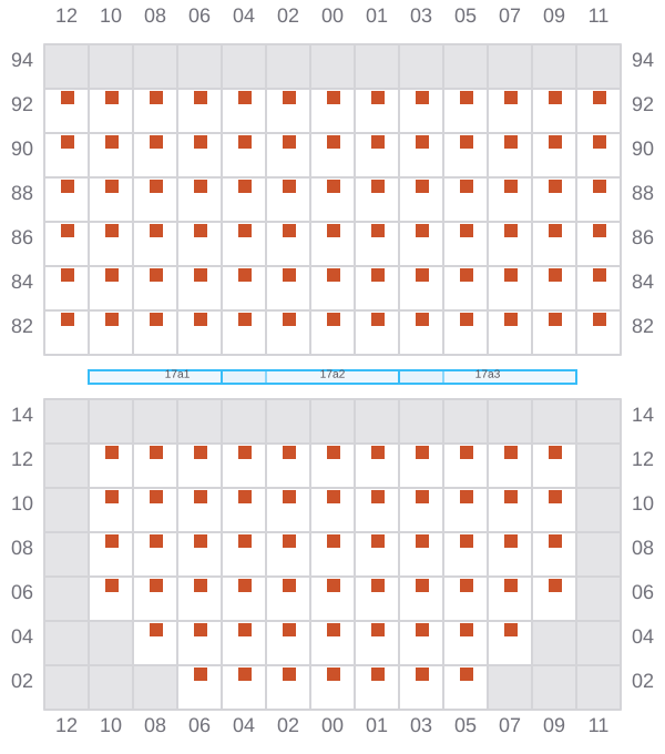Bay 017 view and slots of GISELE A