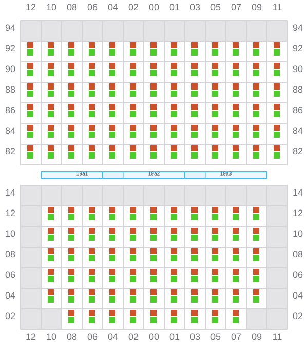 Bay 019 view and slots of GISELE A