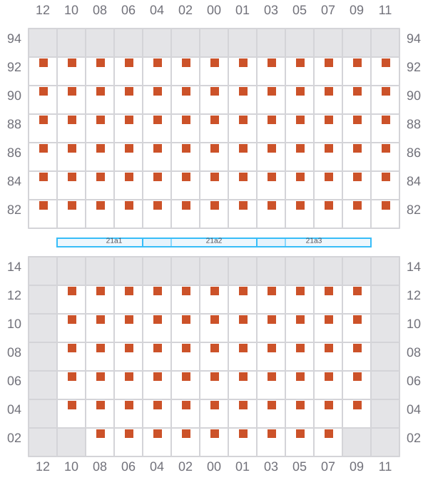 Bay 021 view and slots of GISELE A