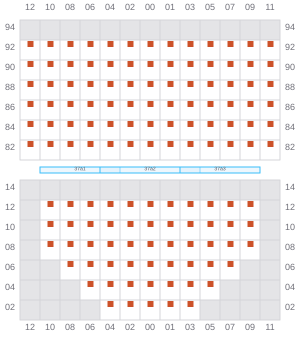 Bay 037 view and slots of GISELE A