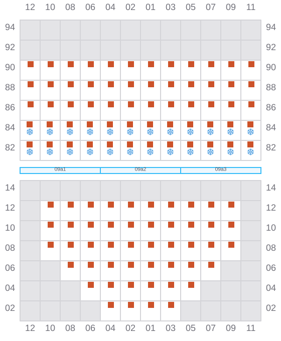 Bay 011 view and slots of CMA CGM IGUACU