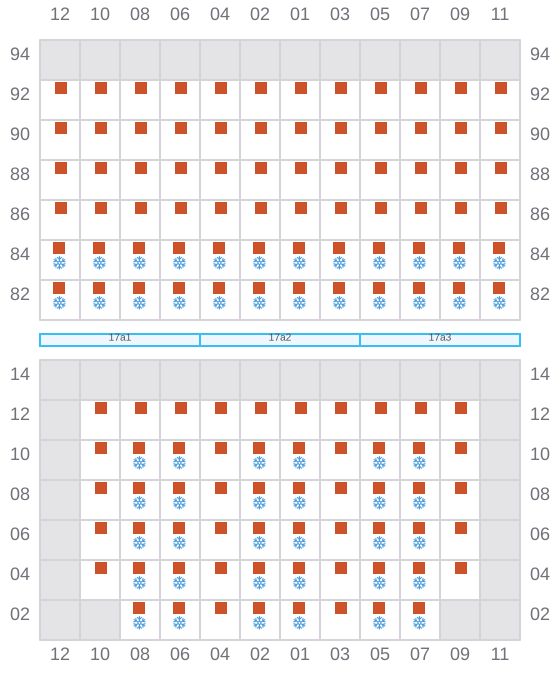 Bay 019 view and slots of CMA CGM IGUACU