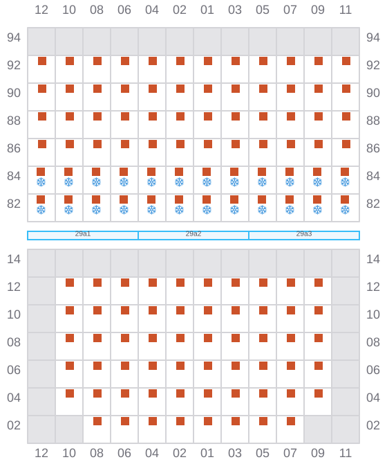 Bay 031 view and slots of CMA CGM IGUACU