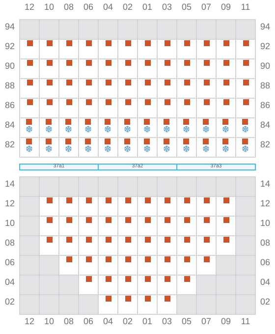 Bay 039 view and slots of CMA CGM IGUACU