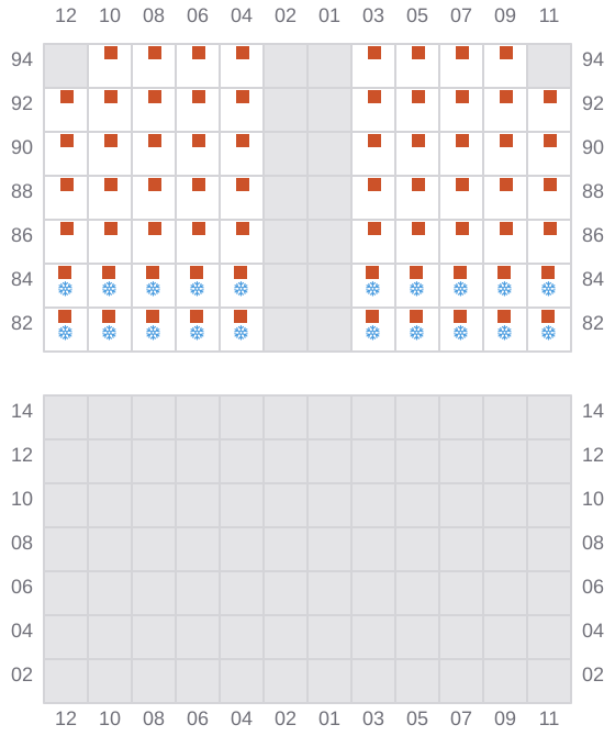 Bay 041 view and slots of CMA CGM IGUACU
