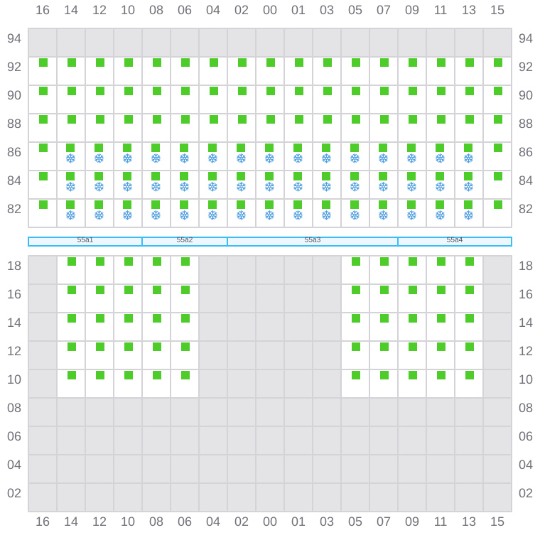 Bay 055 view and slots of EVER EXCEL