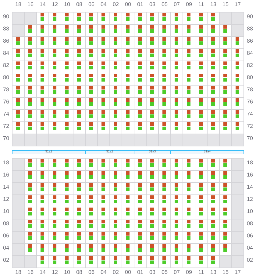 Bay 031 view and slots of CMA CGM ARKANSAS