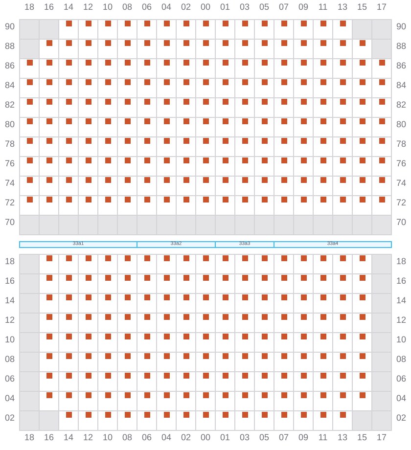 Bay 033 view and slots of CMA CGM ARKANSAS
