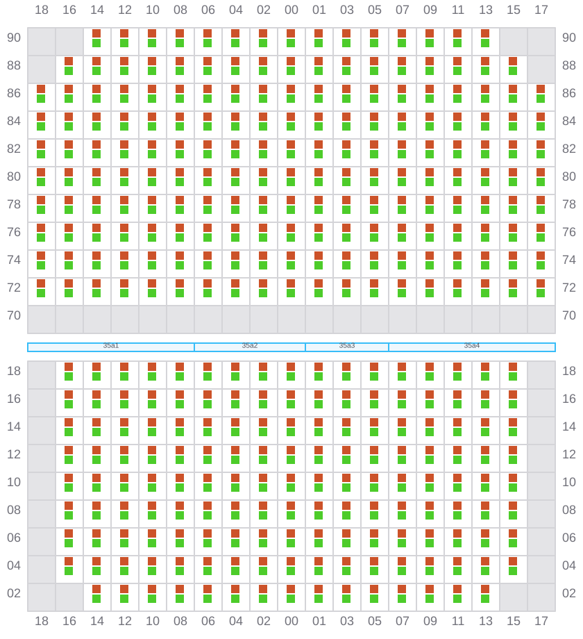 Bay 035 view and slots of CMA CGM ARKANSAS