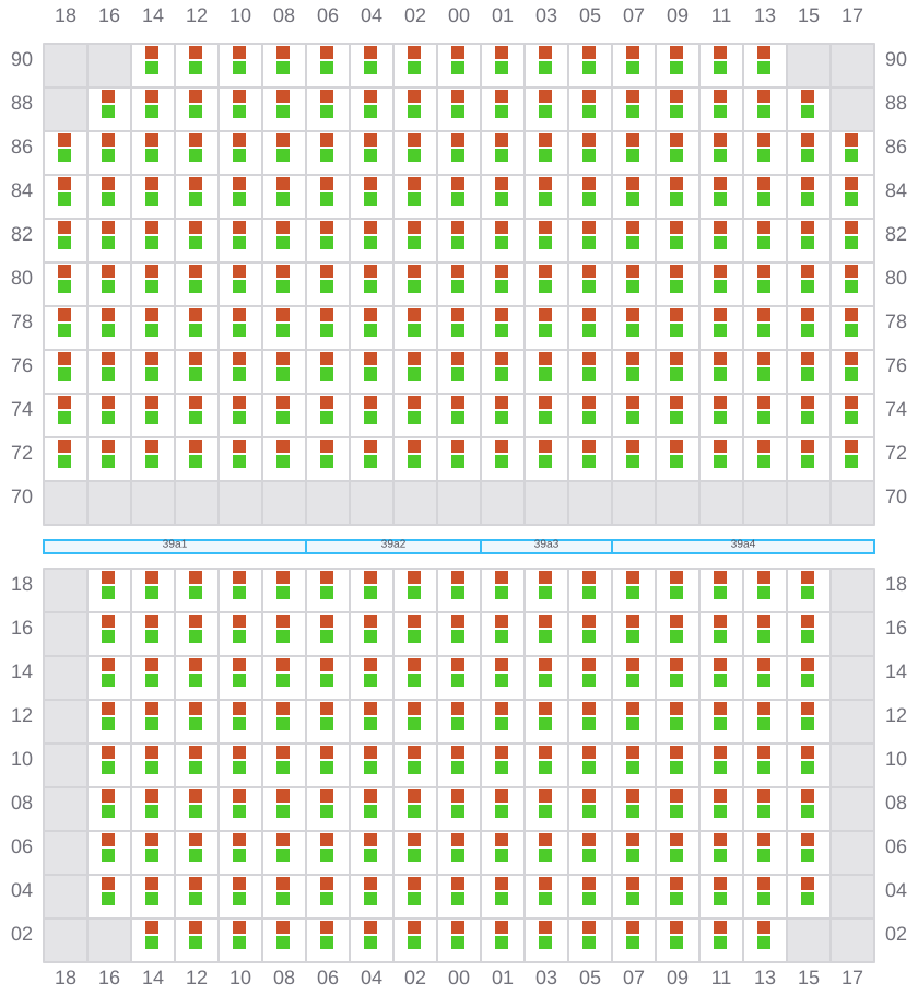 Bay 039 view and slots of CMA CGM ARKANSAS