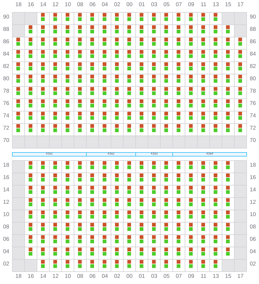 Bay 043 view and slots of CMA CGM ARKANSAS