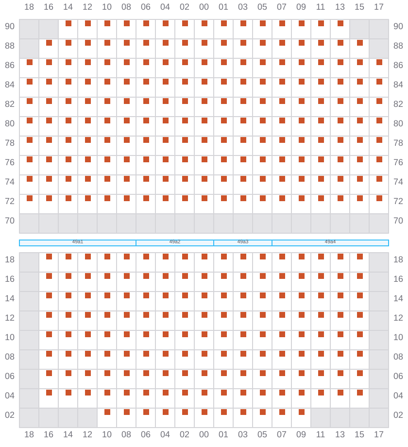 Bay 049 view and slots of CMA CGM ARKANSAS