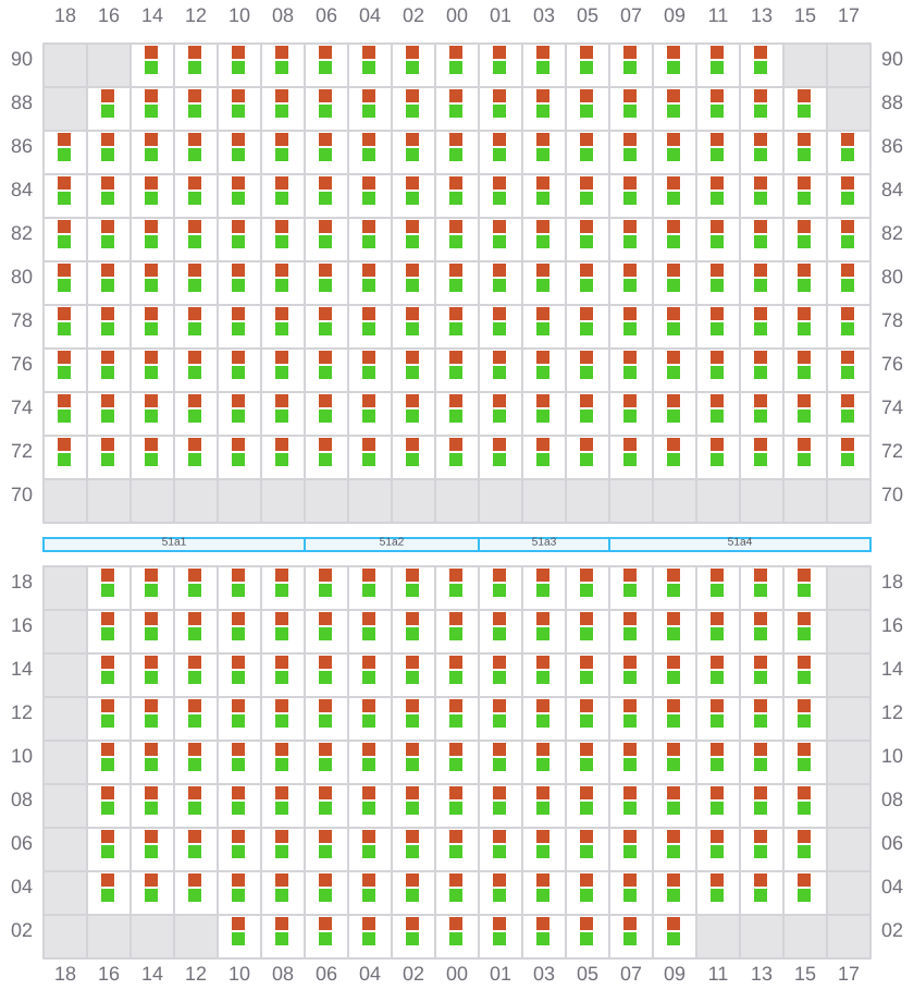 Bay 051 view and slots of CMA CGM ARKANSAS
