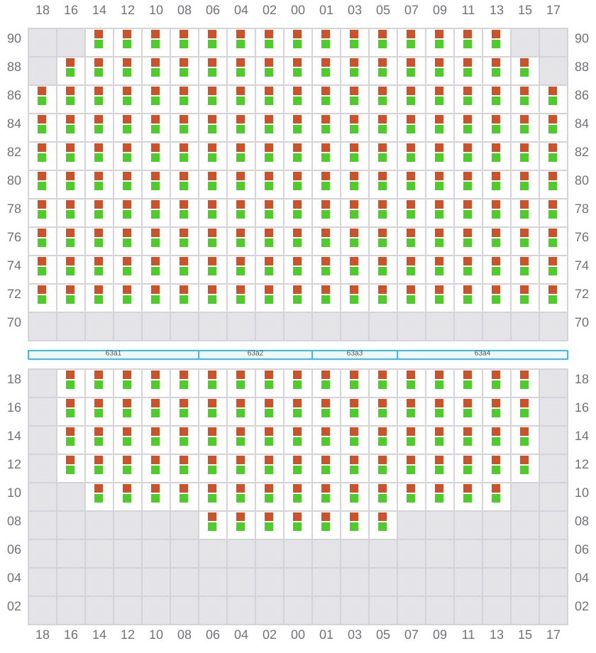 Bay 063 view and slots of CMA CGM ARKANSAS