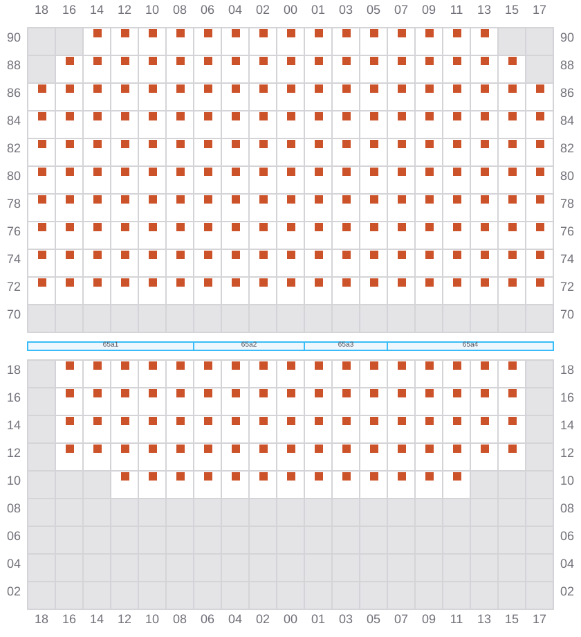 Bay 065 view and slots of CMA CGM ARKANSAS