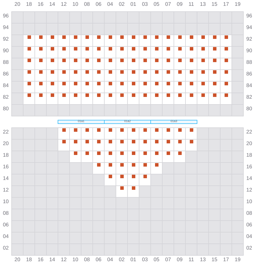 Bay 001 view and slots of COSCO ENGLAND