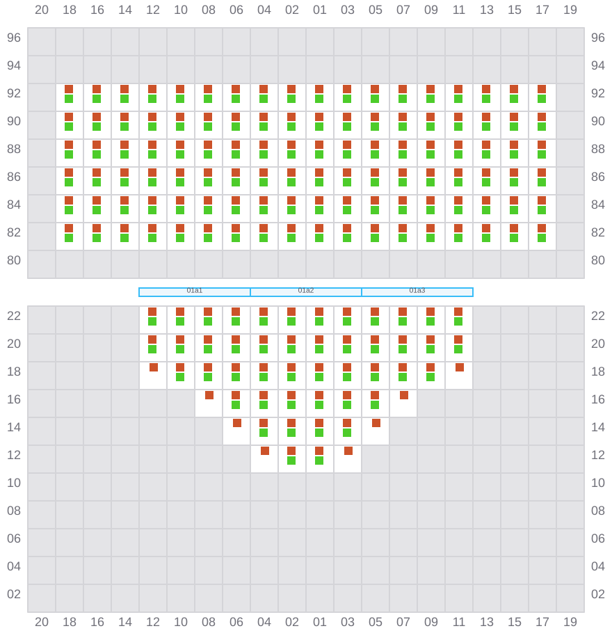 Bay 003 view and slots of COSCO ENGLAND