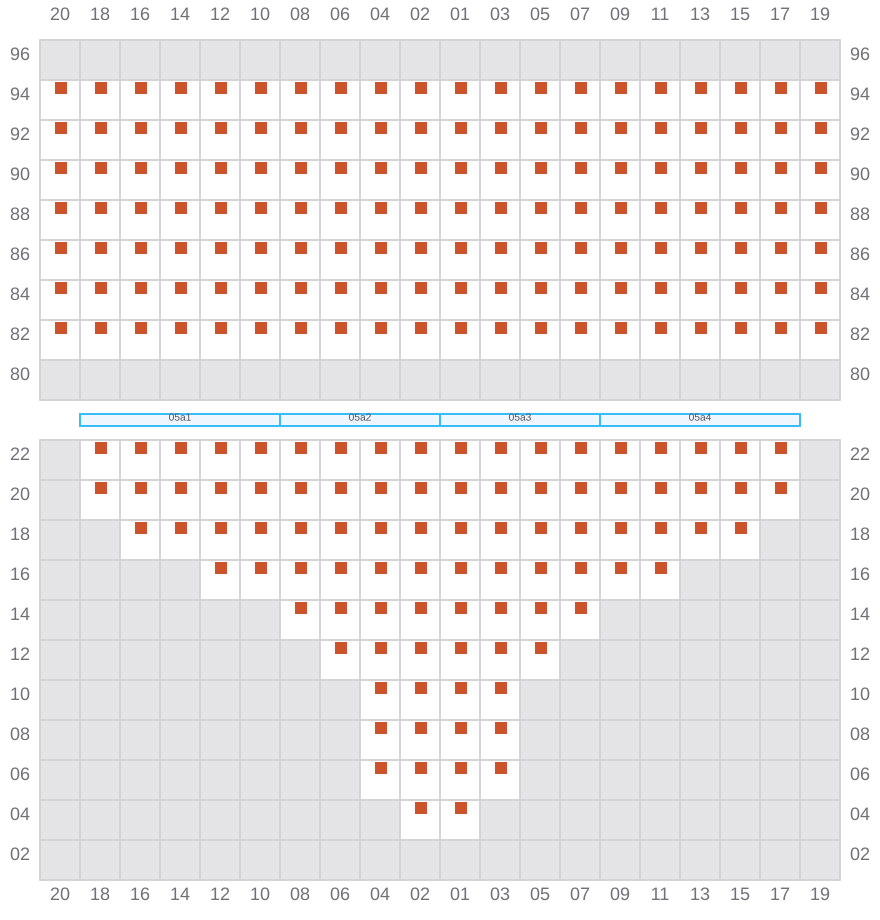 Bay 005 view and slots of COSCO ENGLAND